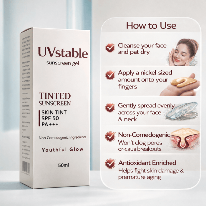 Uvstable Tinted Sunscreen Gel SPF 50 PA+++ - Cosmosentials