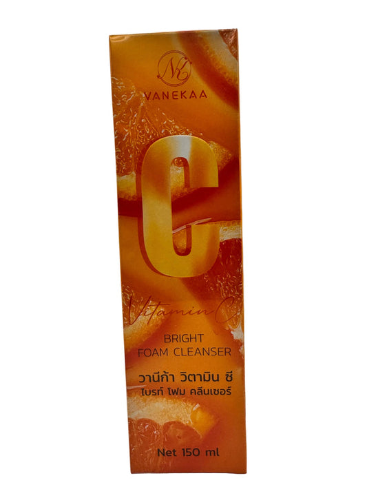 Thai Vitamin C facial foam cleanser with Niacinamide for brightening, deep cleansing and a radiant, even complexion