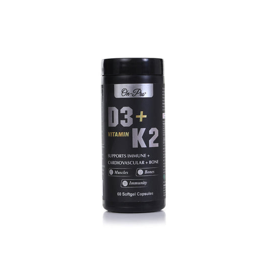 Vitamin D3 + K2 supplement container on a white background