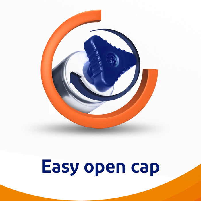 Voltarol Joint Pain Relief Gel tube cap close-up with orange rotation icon on white background, text reads "Easy open cap"