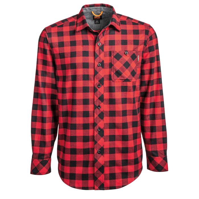 WOODFORT MIDWEIGHT FLANNEL SHIRT - D27-Classic Red And Black Buffalo Check | Timberland PRO TB0A1V49