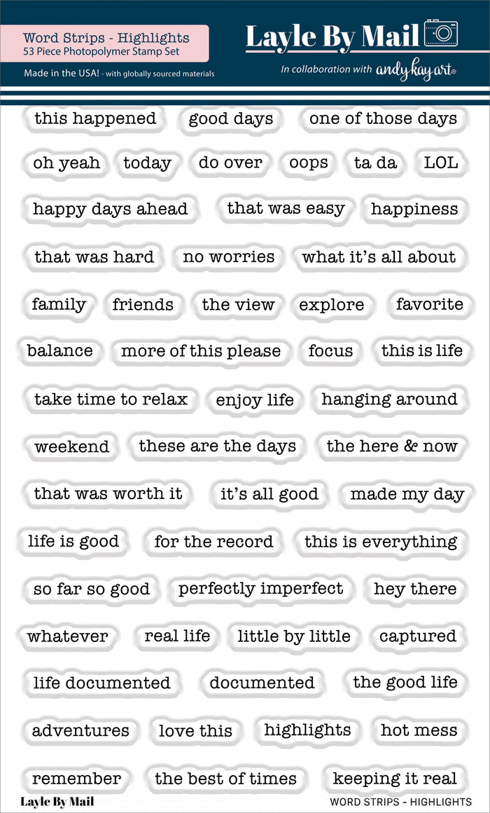 Wordstrips - Highlights 4x6 Stamp Set - RETIRED