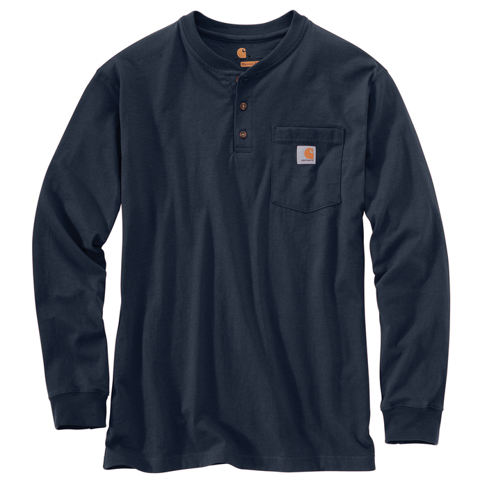 WORKWEAR POCKET LONG SLEEVE HENLEY - NVY-Navy | Carhartt K128
