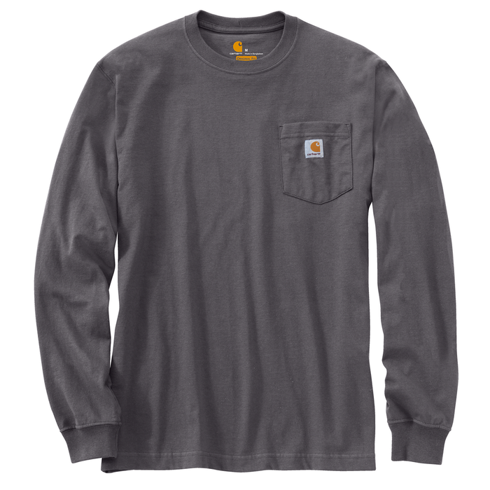 WORKWEAR POCKET LONG SLEEVE T-SHIRT - CRH-Carbon Heather | Carhartt K126