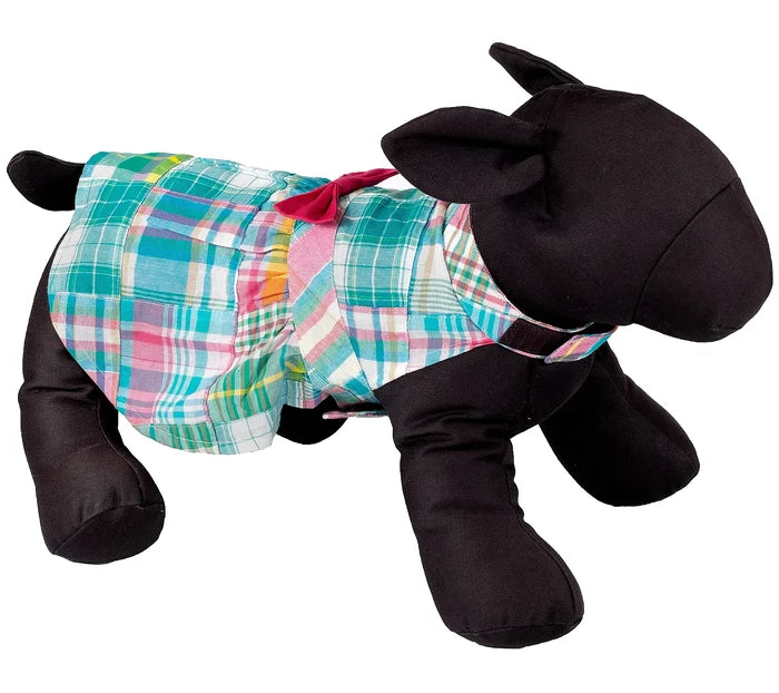 WORTHY DOG Multi Patch Madras Adjustable Pet Dress